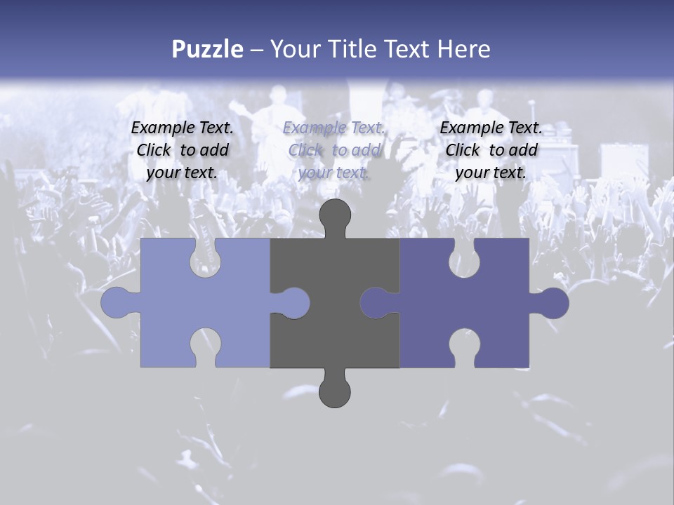 A Crowd Of People At A Concert With Their Hands In The Air PowerPoint Template