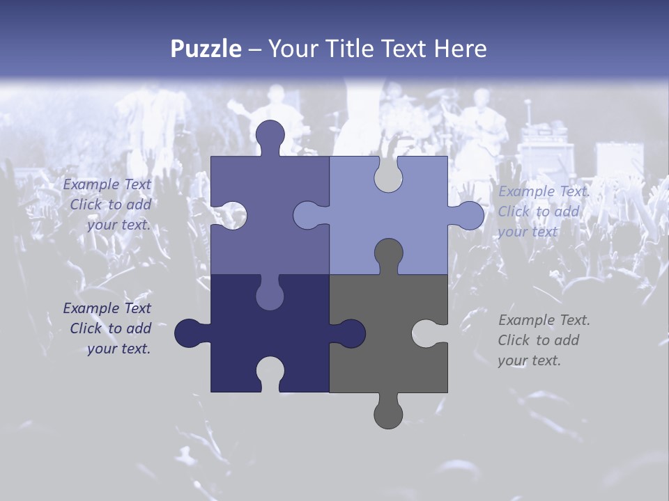 A Crowd Of People At A Concert With Their Hands In The Air PowerPoint Template