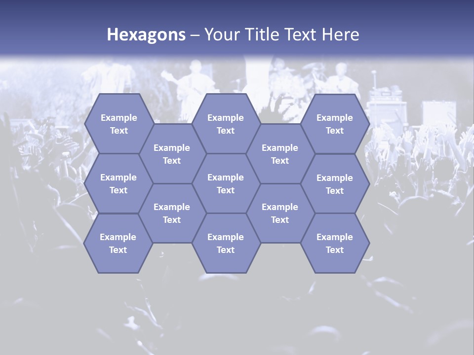 A Crowd Of People At A Concert With Their Hands In The Air PowerPoint Template