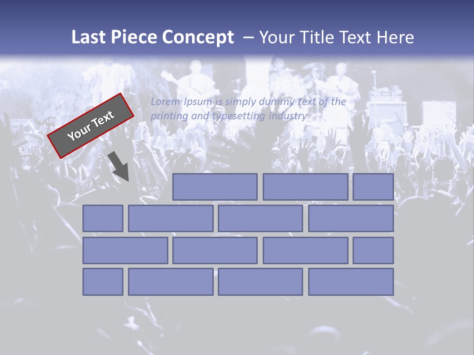 A Crowd Of People At A Concert With Their Hands In The Air PowerPoint Template