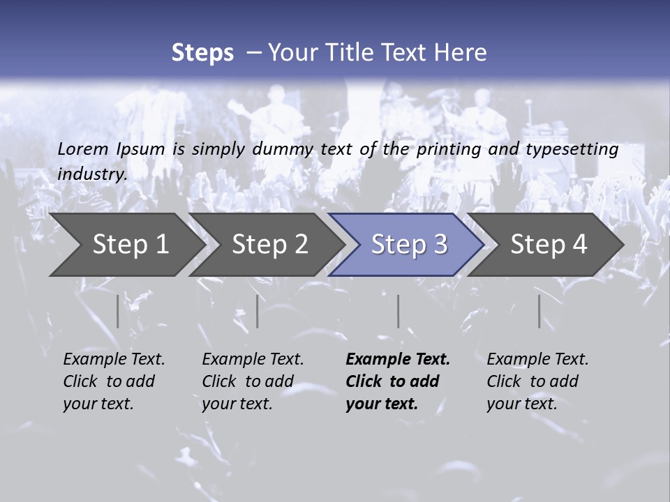 A Crowd Of People At A Concert With Their Hands In The Air PowerPoint Template