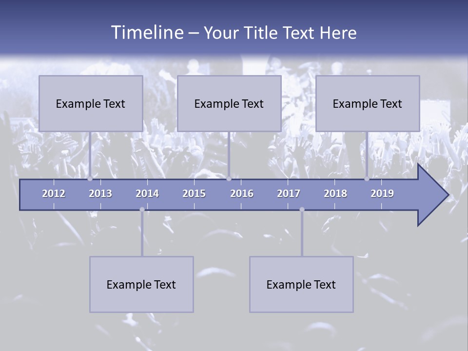A Crowd Of People At A Concert With Their Hands In The Air PowerPoint Template
