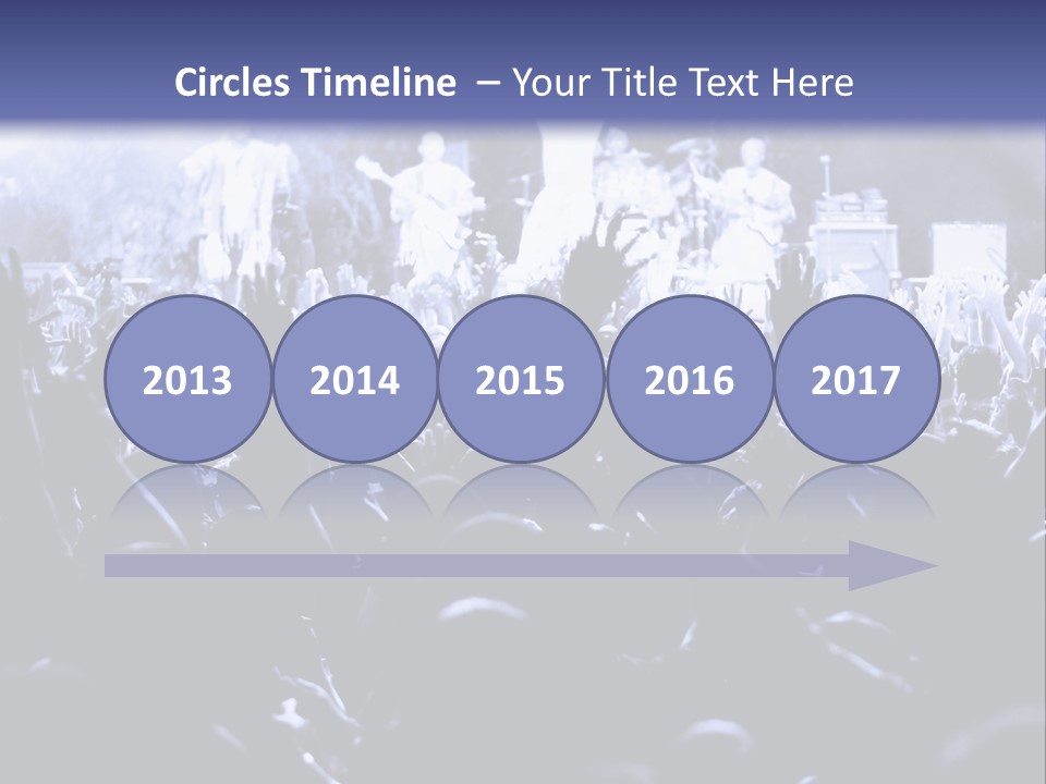 A Crowd Of People At A Concert With Their Hands In The Air PowerPoint Template