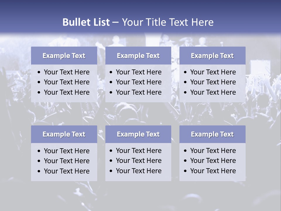 A Crowd Of People At A Concert With Their Hands In The Air PowerPoint Template