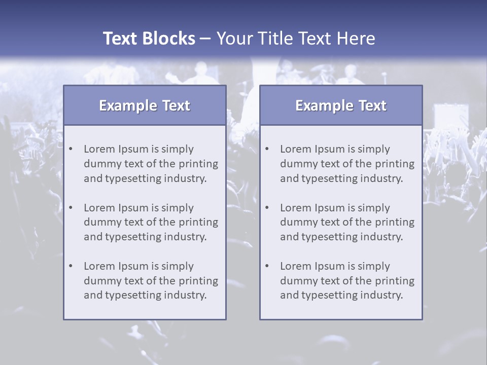 A Crowd Of People At A Concert With Their Hands In The Air PowerPoint Template