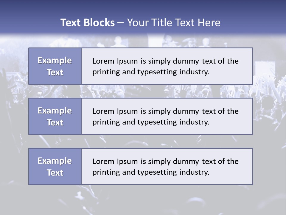 A Crowd Of People At A Concert With Their Hands In The Air PowerPoint Template