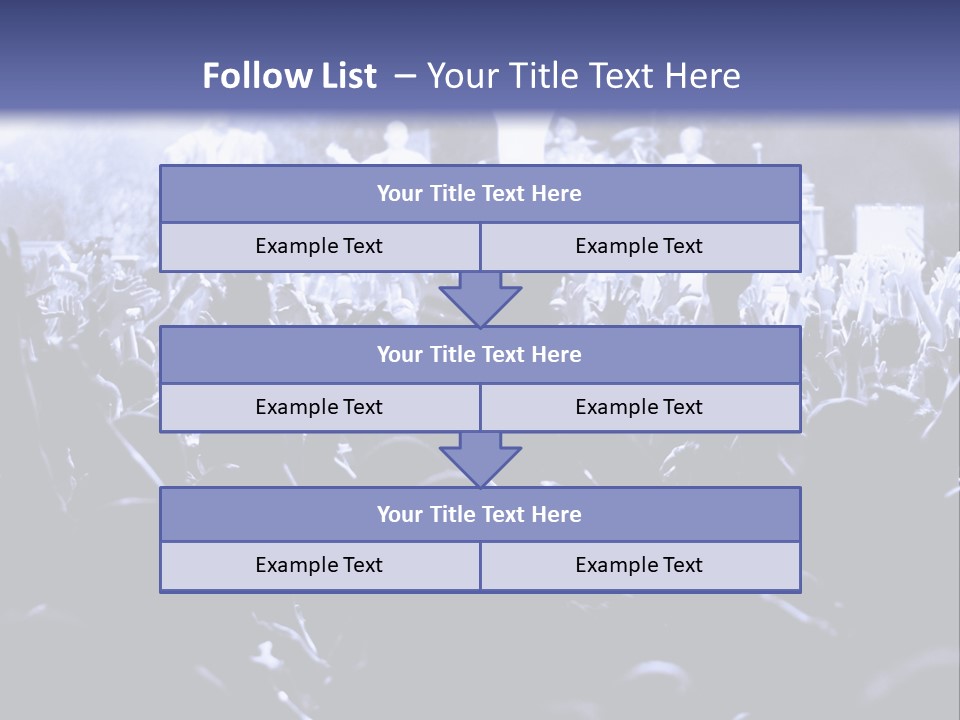 A Crowd Of People At A Concert With Their Hands In The Air PowerPoint Template