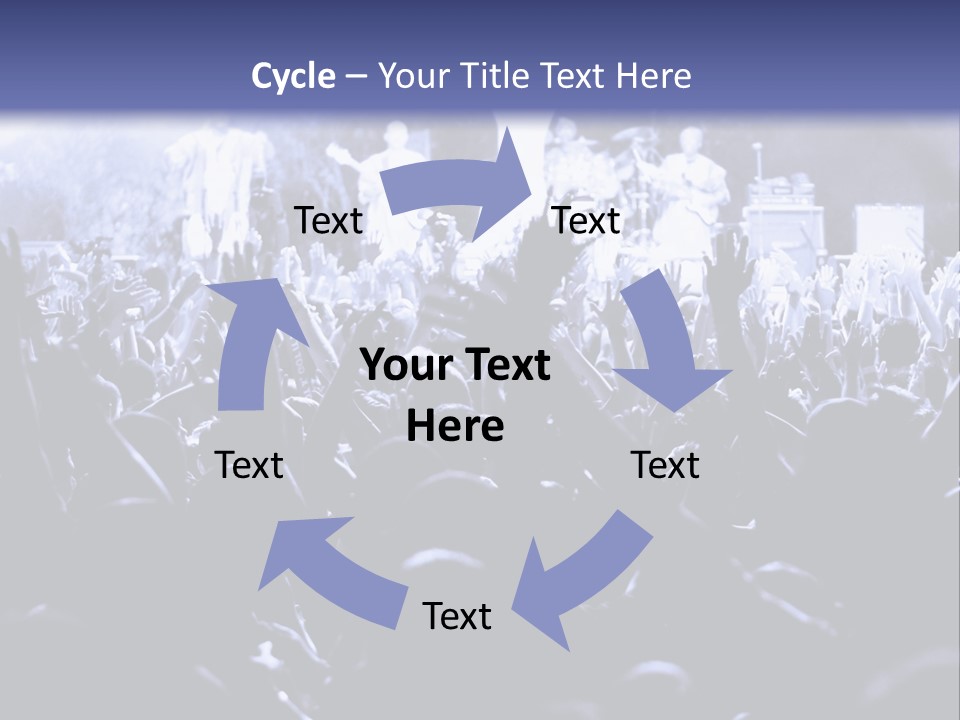 A Crowd Of People At A Concert With Their Hands In The Air PowerPoint Template