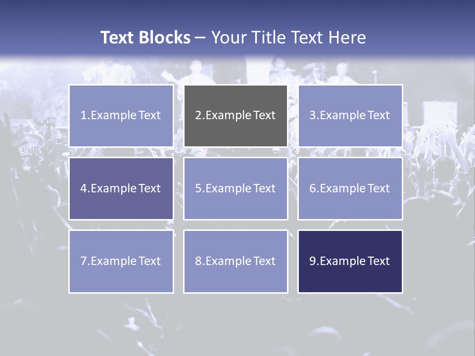 A Crowd Of People At A Concert With Their Hands In The Air PowerPoint Template