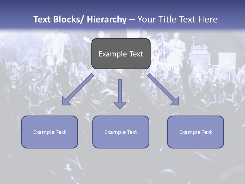 A Crowd Of People At A Concert With Their Hands In The Air PowerPoint Template