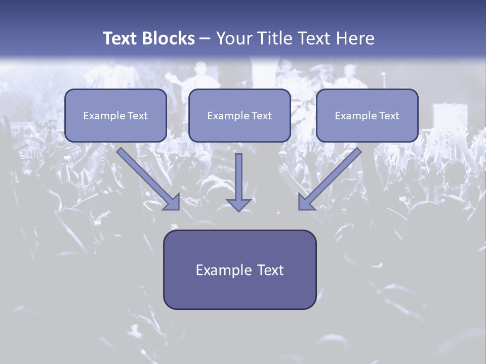 A Crowd Of People At A Concert With Their Hands In The Air PowerPoint Template