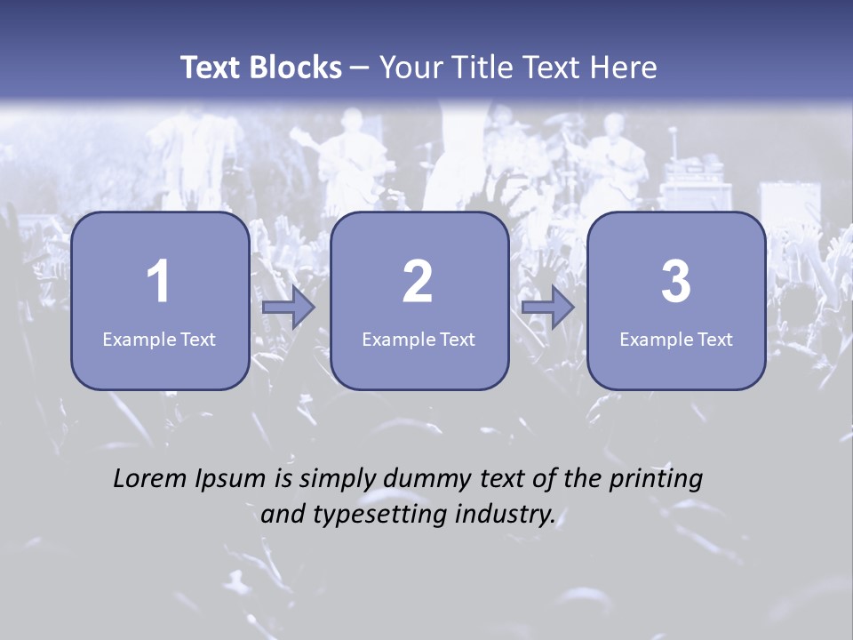 A Crowd Of People At A Concert With Their Hands In The Air PowerPoint Template