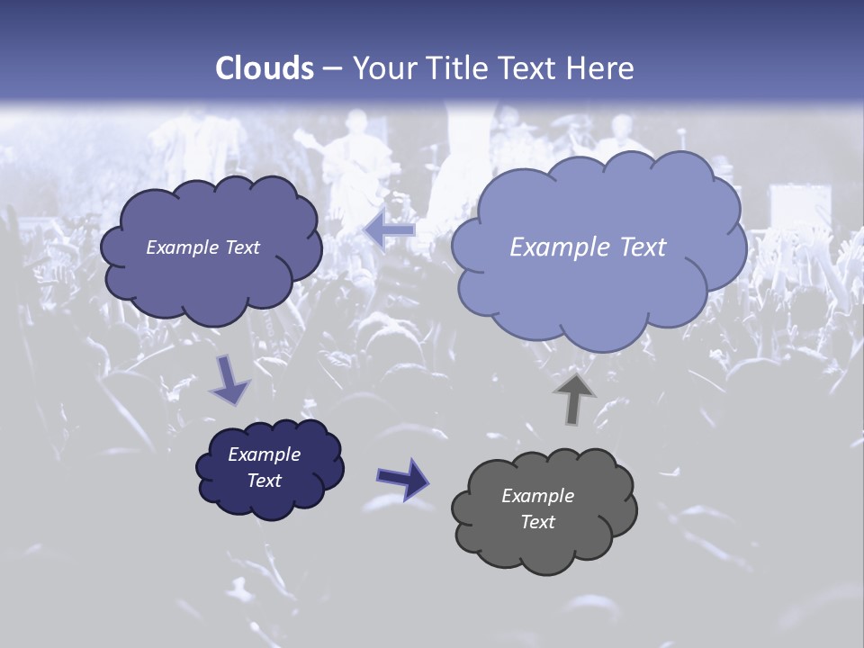 A Crowd Of People At A Concert With Their Hands In The Air PowerPoint Template