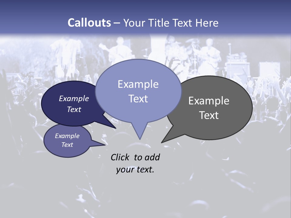 A Crowd Of People At A Concert With Their Hands In The Air PowerPoint Template