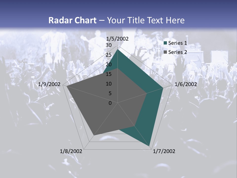 A Crowd Of People At A Concert With Their Hands In The Air PowerPoint Template
