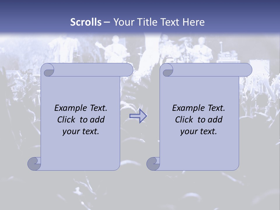 A Crowd Of People At A Concert With Their Hands In The Air PowerPoint Template