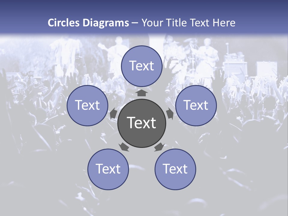 A Crowd Of People At A Concert With Their Hands In The Air PowerPoint Template