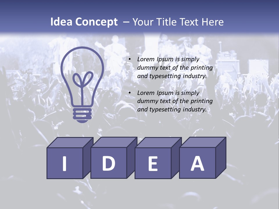 A Crowd Of People At A Concert With Their Hands In The Air PowerPoint Template