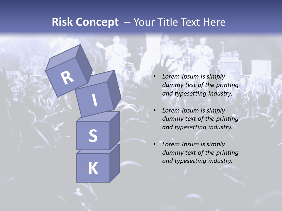 A Crowd Of People At A Concert With Their Hands In The Air PowerPoint Template