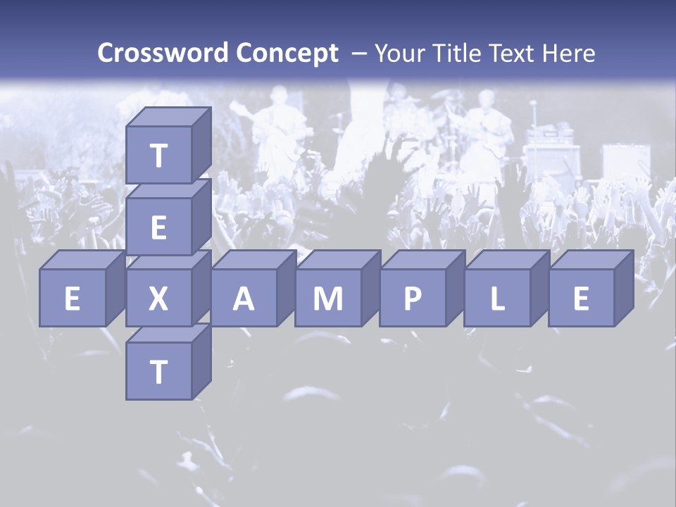 A Crowd Of People At A Concert With Their Hands In The Air PowerPoint Template