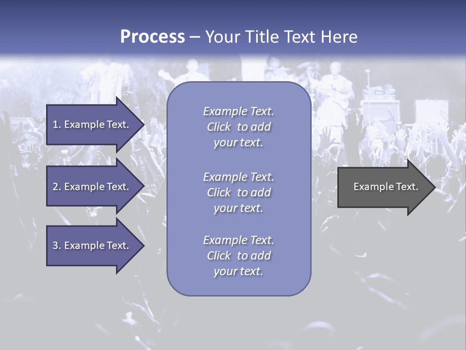 A Crowd Of People At A Concert With Their Hands In The Air PowerPoint Template