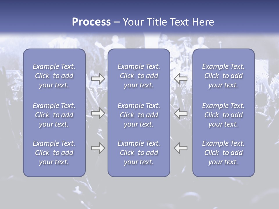 A Crowd Of People At A Concert With Their Hands In The Air PowerPoint Template