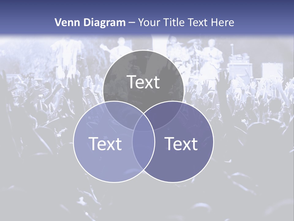 A Crowd Of People At A Concert With Their Hands In The Air PowerPoint Template