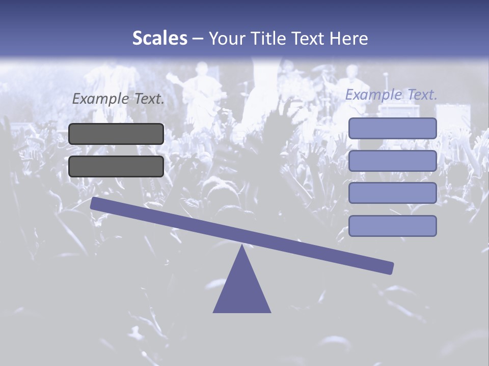 A Crowd Of People At A Concert With Their Hands In The Air PowerPoint Template