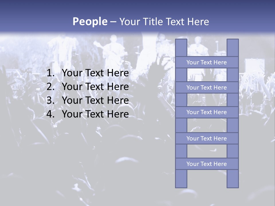 A Crowd Of People At A Concert With Their Hands In The Air PowerPoint Template