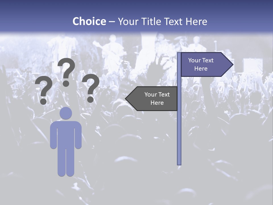 A Crowd Of People At A Concert With Their Hands In The Air PowerPoint Template