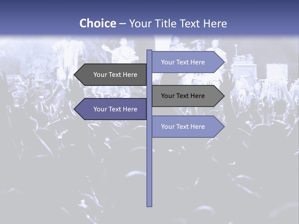 A Crowd Of People At A Concert With Their Hands In The Air PowerPoint Template