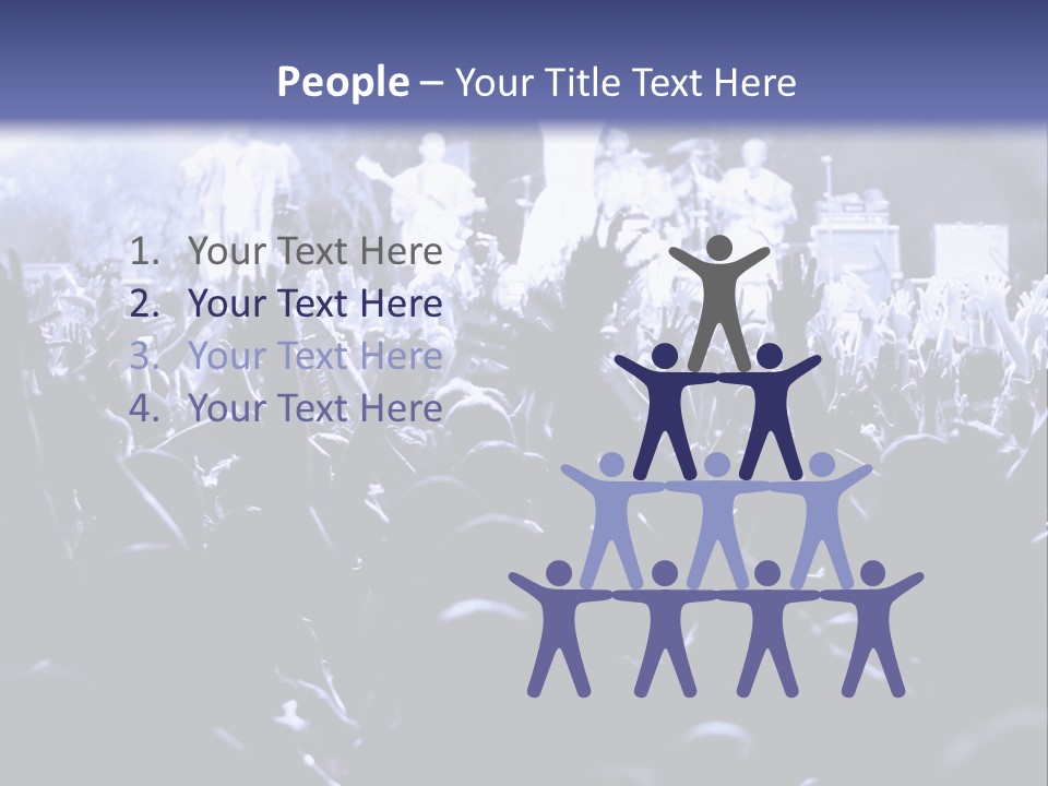 A Crowd Of People At A Concert With Their Hands In The Air PowerPoint Template