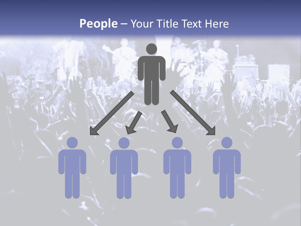 A Crowd Of People At A Concert With Their Hands In The Air PowerPoint Template