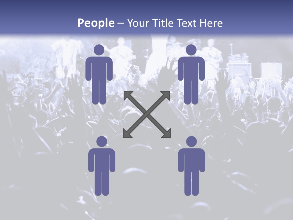 A Crowd Of People At A Concert With Their Hands In The Air PowerPoint Template