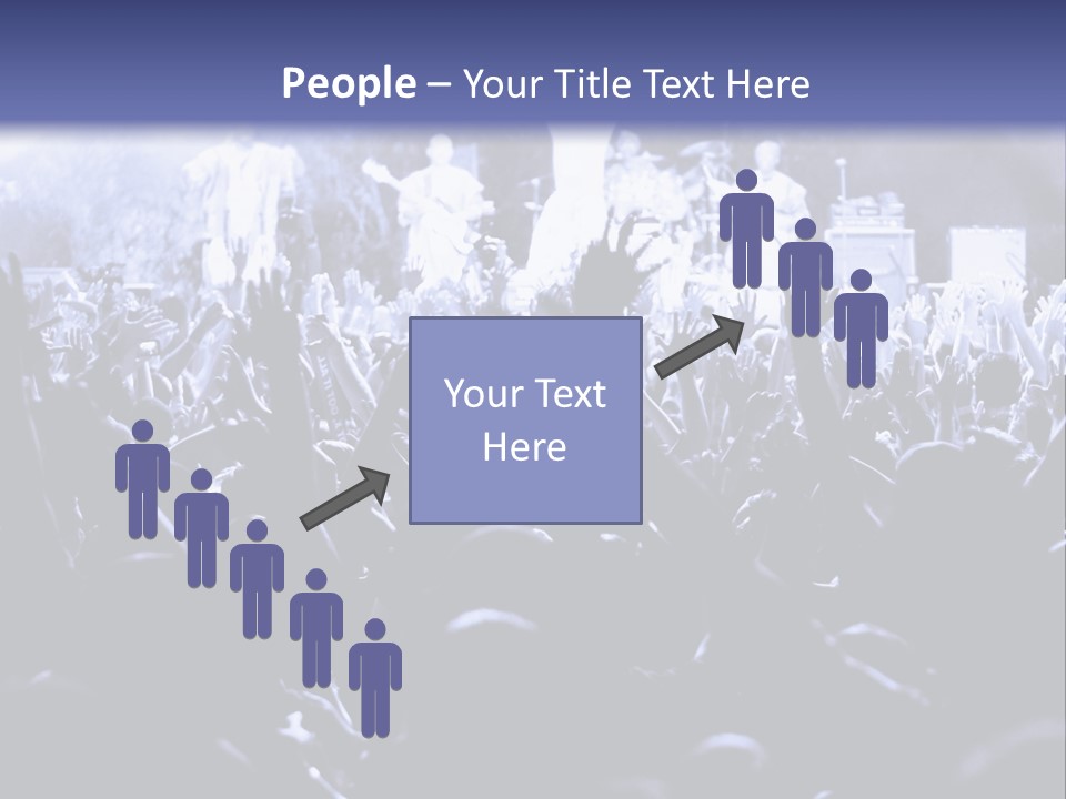 A Crowd Of People At A Concert With Their Hands In The Air PowerPoint Template