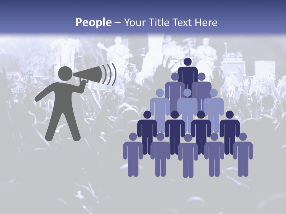 A Crowd Of People At A Concert With Their Hands In The Air PowerPoint Template