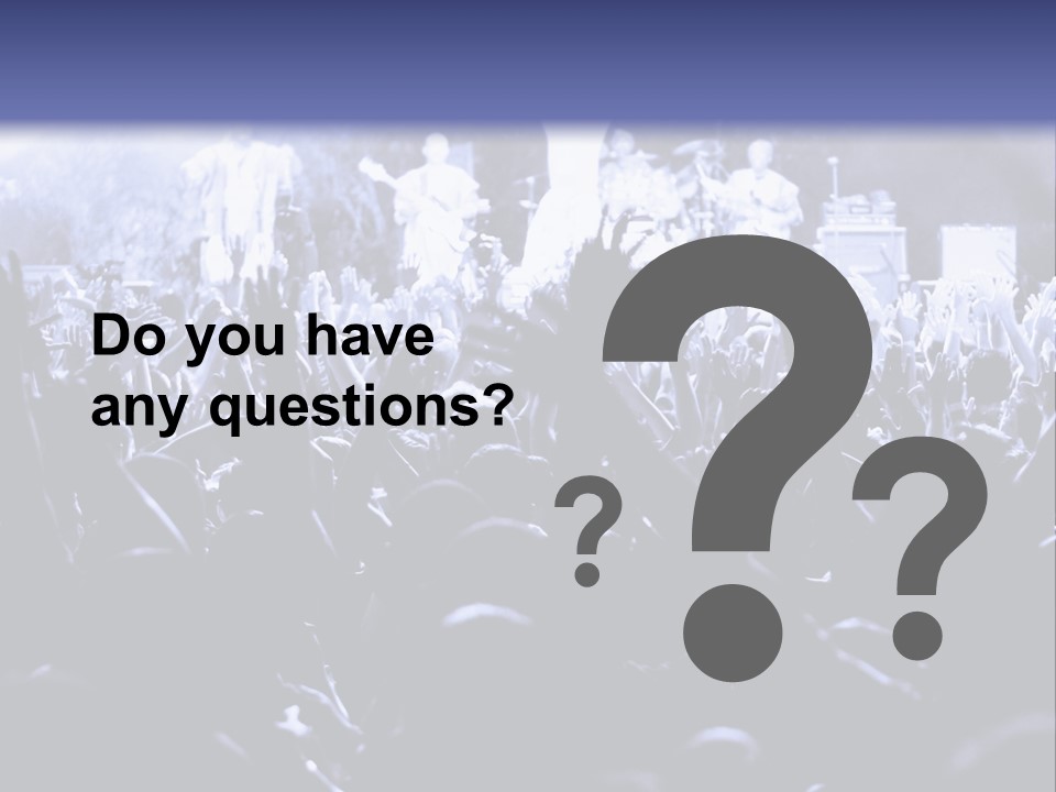 A Crowd Of People At A Concert With Their Hands In The Air PowerPoint Template