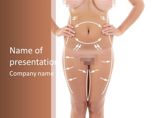 A Woman's Body With Arrows And Arrows On It PowerPoint Template
