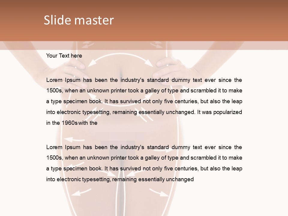 A Woman's Body With Arrows And Arrows On It PowerPoint Template