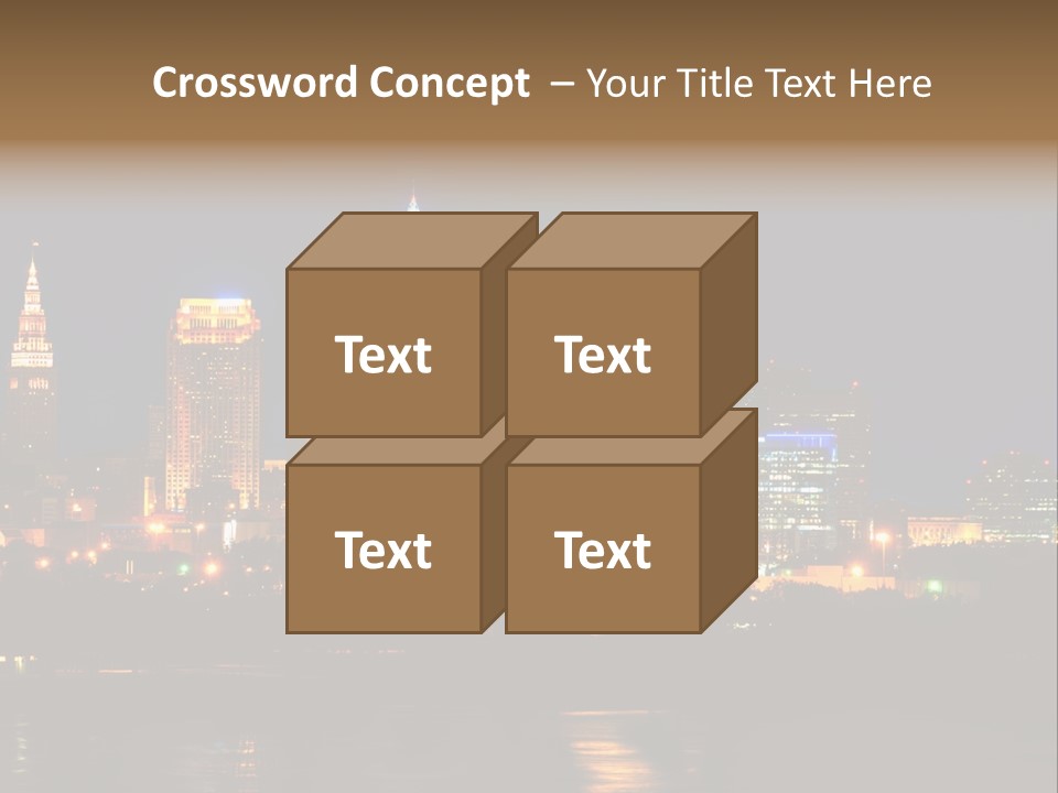 A City At Night With A Full Moon In The Sky PowerPoint Template