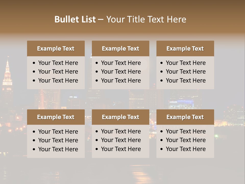 A City At Night With A Full Moon In The Sky PowerPoint Template