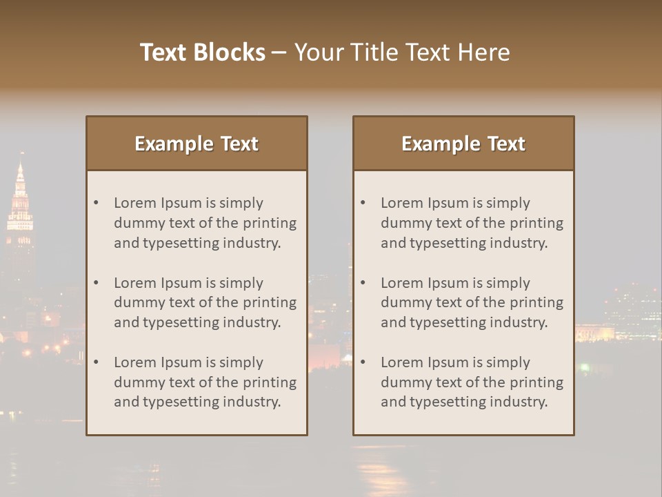 A City At Night With A Full Moon In The Sky PowerPoint Template
