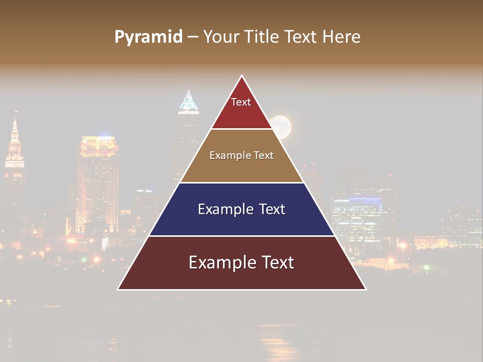 A City At Night With A Full Moon In The Sky PowerPoint Template