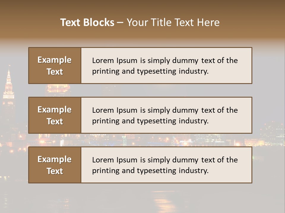 A City At Night With A Full Moon In The Sky PowerPoint Template