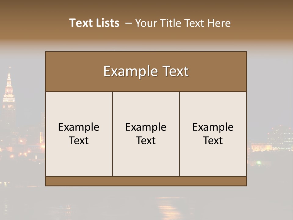 A City At Night With A Full Moon In The Sky PowerPoint Template