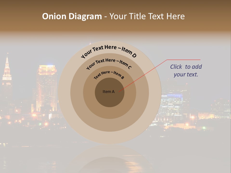 A City At Night With A Full Moon In The Sky PowerPoint Template