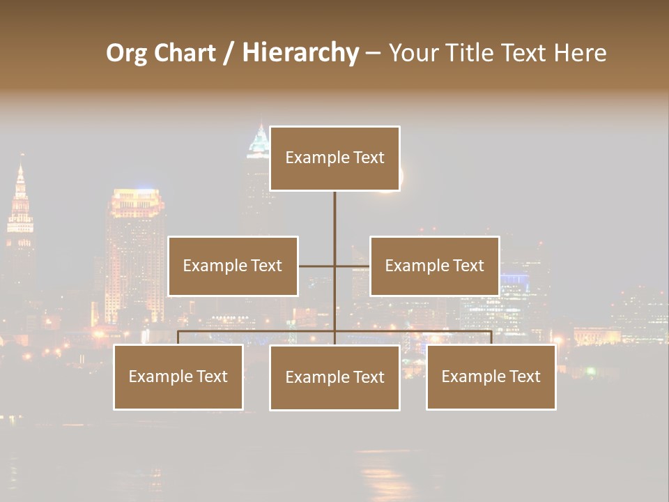A City At Night With A Full Moon In The Sky PowerPoint Template