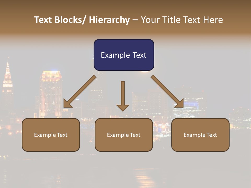 A City At Night With A Full Moon In The Sky PowerPoint Template