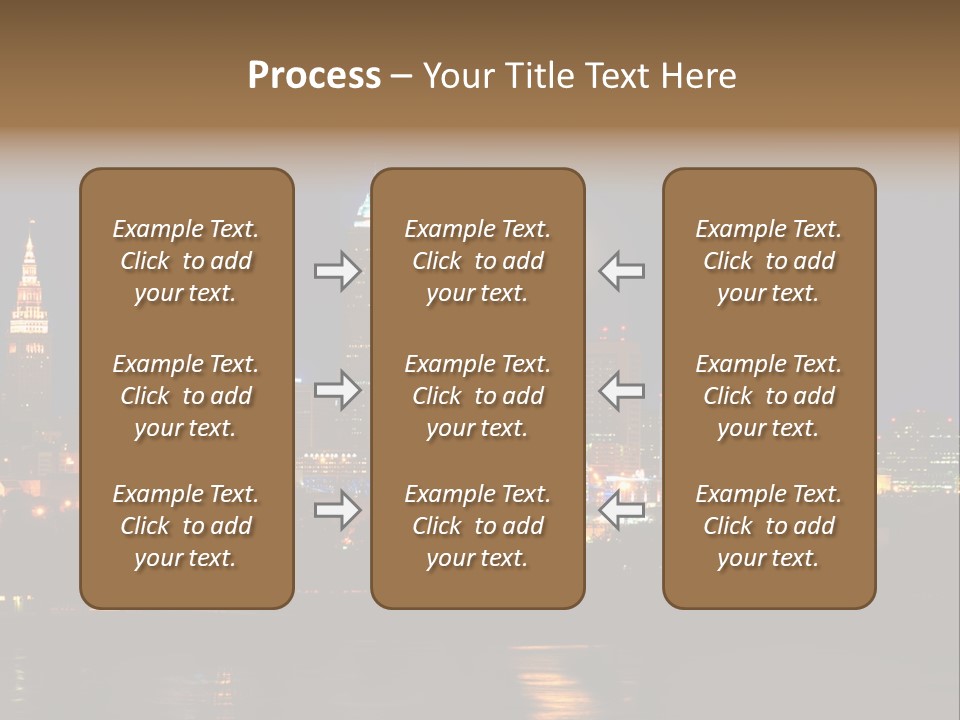 A City At Night With A Full Moon In The Sky PowerPoint Template