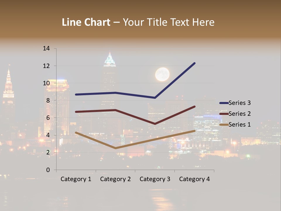 A City At Night With A Full Moon In The Sky PowerPoint Template